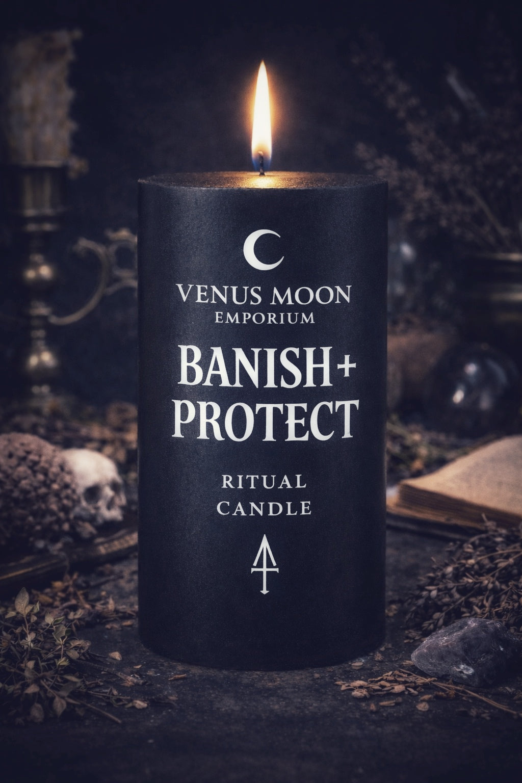 BANISH + PROTECT Spelled Candle