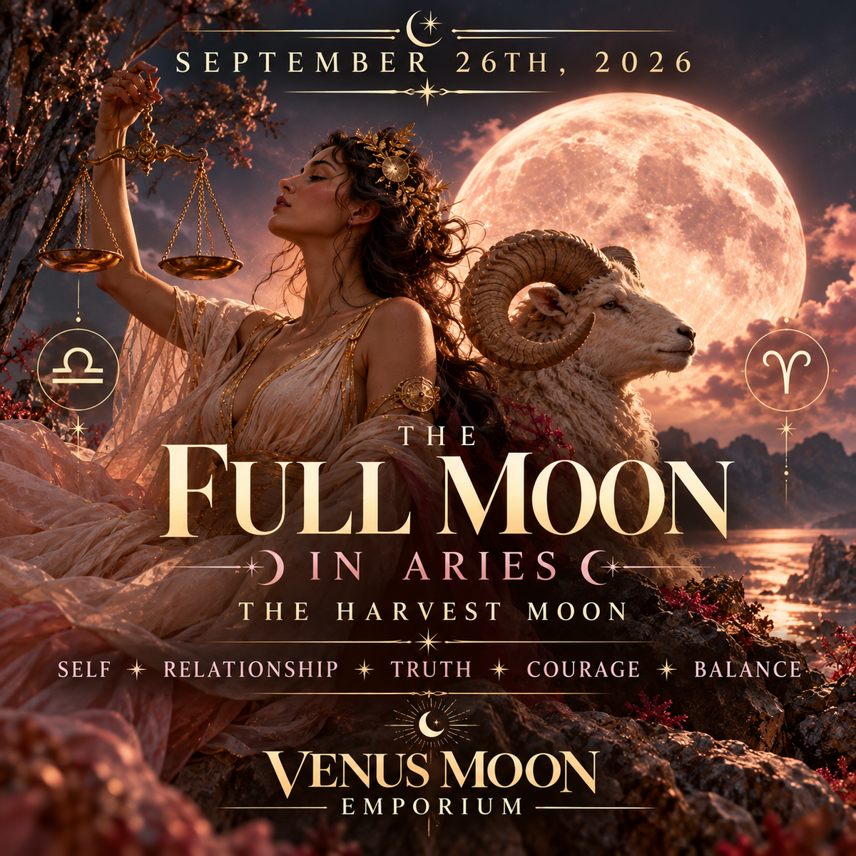 LIBRA FULL HARVEST MOON in Aries